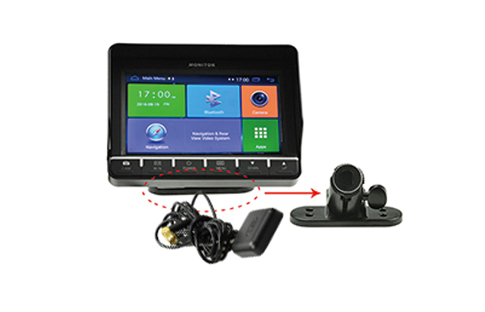 BR-TM7002-ADR  7“ GPS monitor with 3 camera input for commercial vehicle